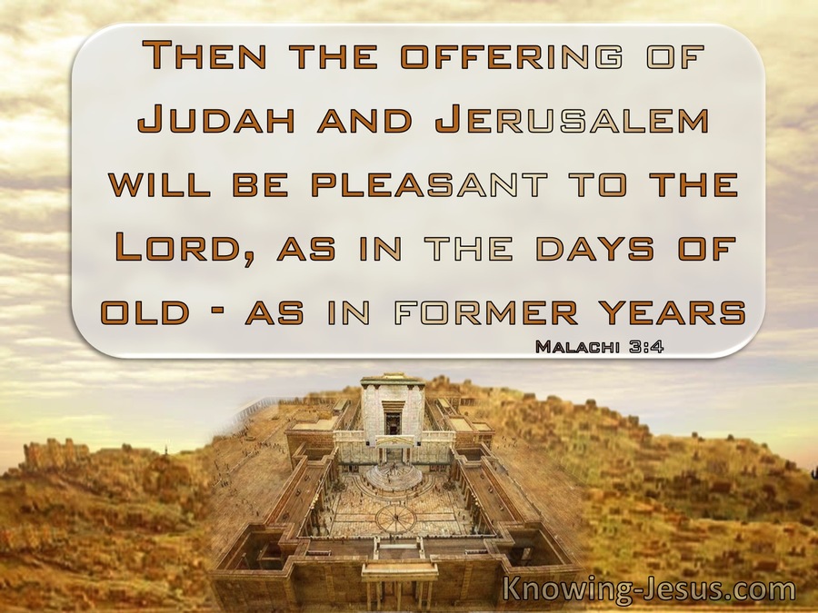 Malachi 3:4 The Offering Of Judah And Jerusalem Will Be Pleasant To The Lord (brown)